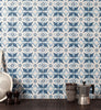 Default Title Bathroom Floor Tiles Kelmscott Brantwood Blue Patterned Tile thumbnail