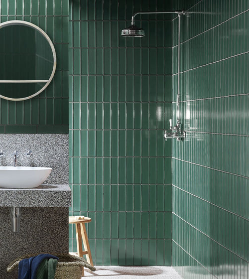 Kingfisher Green Glass Wall Tile Green Kitchen Tiles