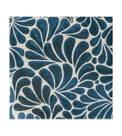 Kelmscott Emery Blue Patterned Tile Blue Kitchen Tiles