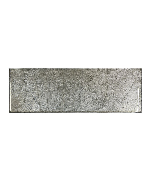Metallic Vitreum Argentum Rectangle Silver Glass Tile Kitchen Tiles