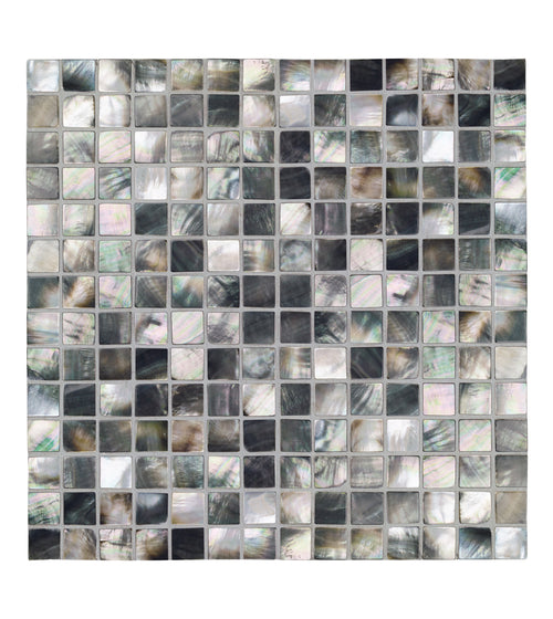 Mother of Pearl Black Square Mosaic Black Kitchen Tiles