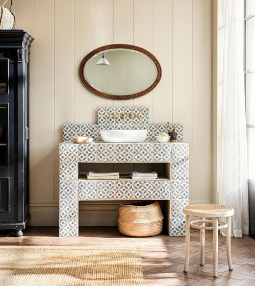 Neisha Crosland Atlas Pine Flower Indigo Neisha Crosland Wall Tiles