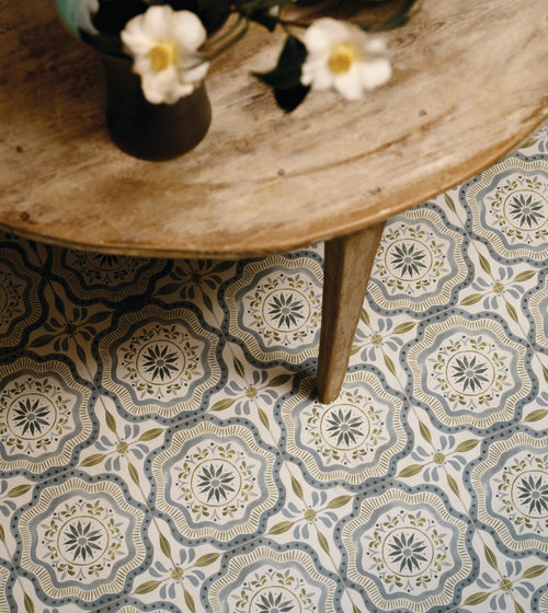 Nina Campbell Cochin Blue Porcelain Tile Nina Campbell Floor Tiles