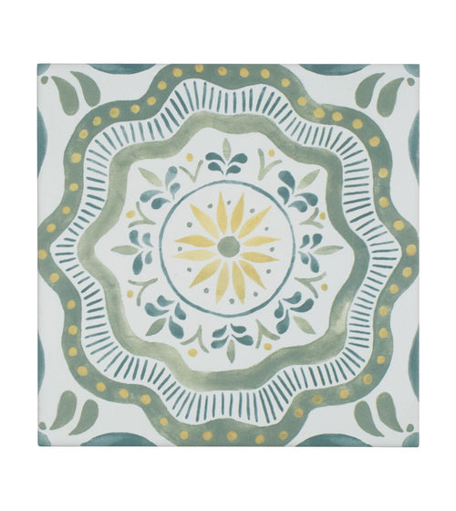 Nina Campbell Cochin Green Porcelain Tile Green Kitchen Tiles