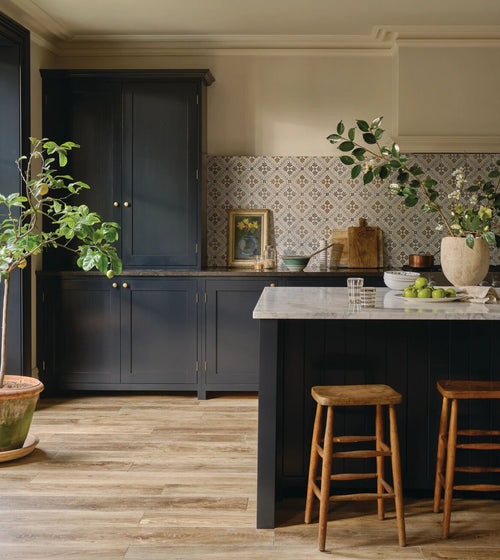 Nina Campbell Goa Indigo Chocolate Porcelain Tile Nina Campbell Floor Tiles