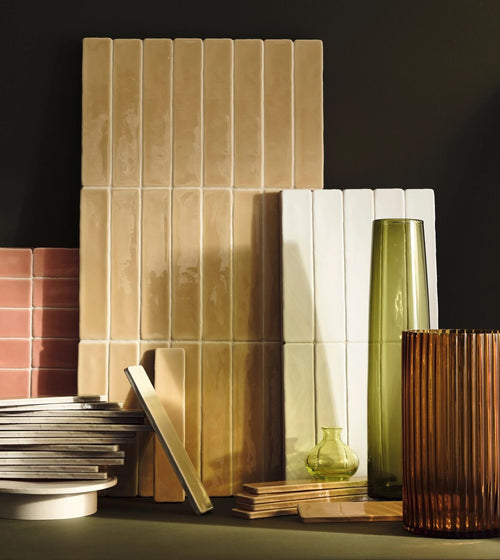 Nina Campbell Rivage Ochre Glazed Wall Tile Metro Kitchen Tiles