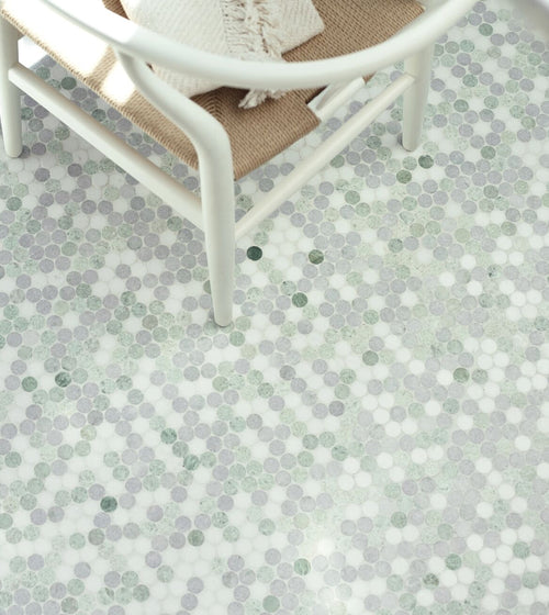North Haven Penny Marble Mosaic Tile Kitchen Tiles