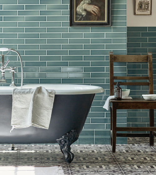Retro Metro Green Park Glazed Skirting Kitchen Tiles