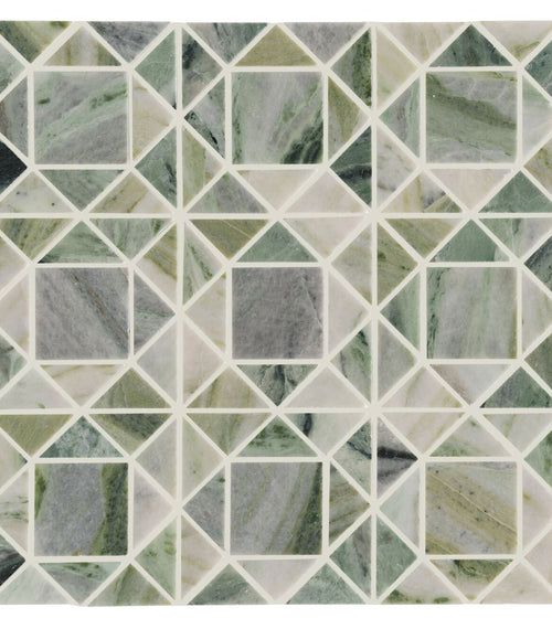 Seaspray Green Jewel Marble Mosaic Kitchen Tiles