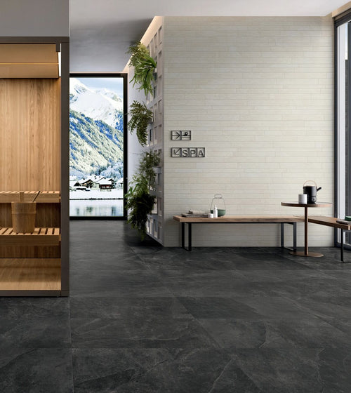 Shale Rectangular Slate Effect Tile Black Kitchen Tiles