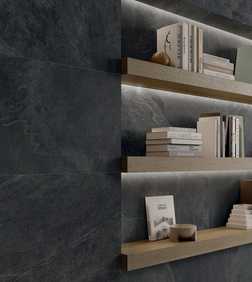 Shale Rectangular Slate Effect Tile Black Kitchen Tiles