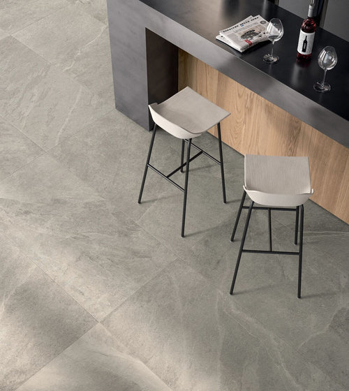 Shale Rectangular Slate Effect Tile Light Grey Kitchen Tiles