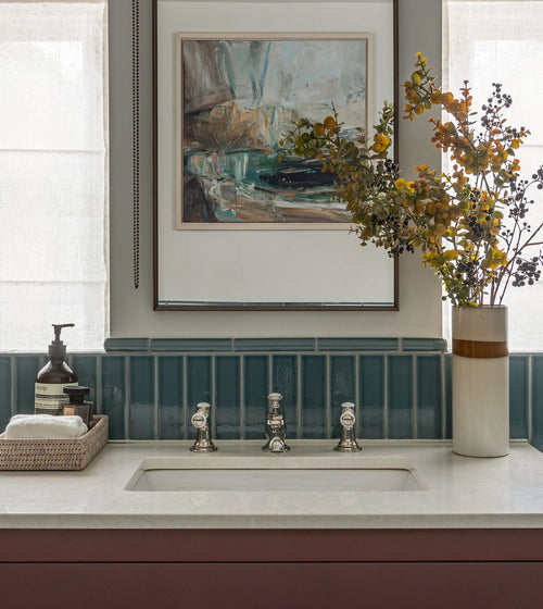 Retro Metro Green Park Glazed Trim Kitchen Tiles
