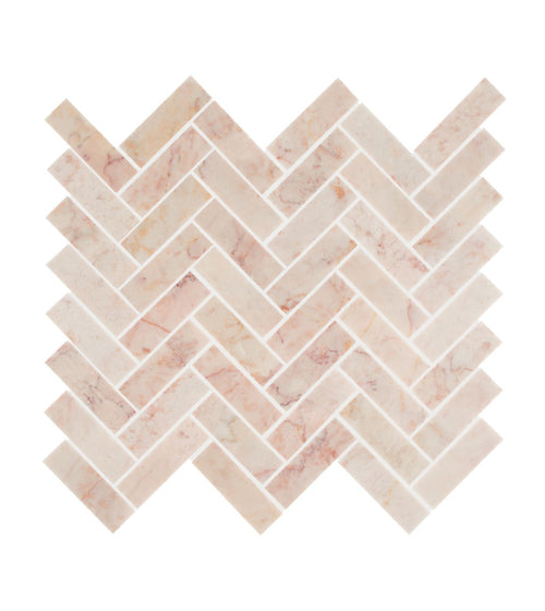 Aegean Pink Herringbone Mosaic