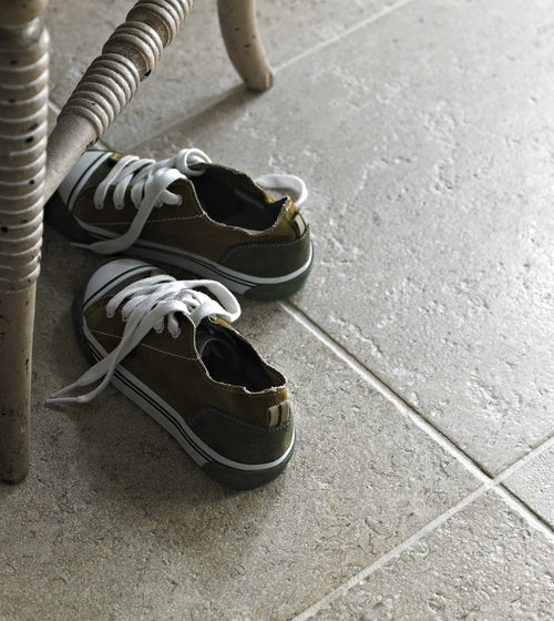 Temple Marsa Brushed Rectangular Limestone Tile Grey Kitchen Tiles