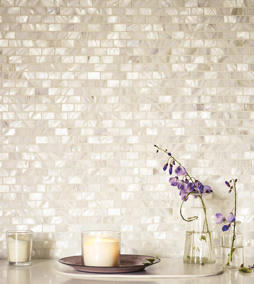 Mother of Pearl White Rectangle