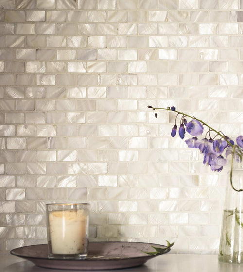 Mother of Pearl White Rectangle