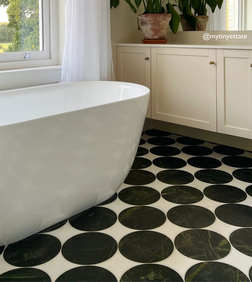 Blends Verde Circle Marble Tile Blends range collection