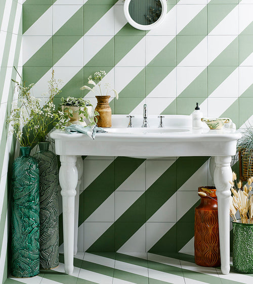 Bert & May Green Alalpardo Porcelain Tile Patterned Floor Tiles
